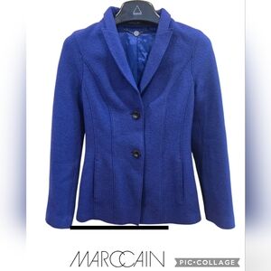 NWOT Marc Cain Women's Royal Blue/ Purple Virgin 100% Wool Blazer Sz XS/34 Eur